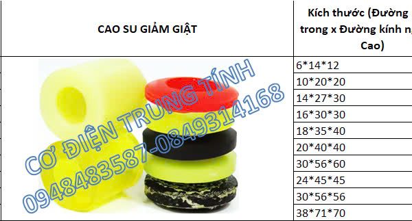 Cao su giảm giật ống 38*71*70