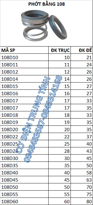 Phớt cơ khí 108