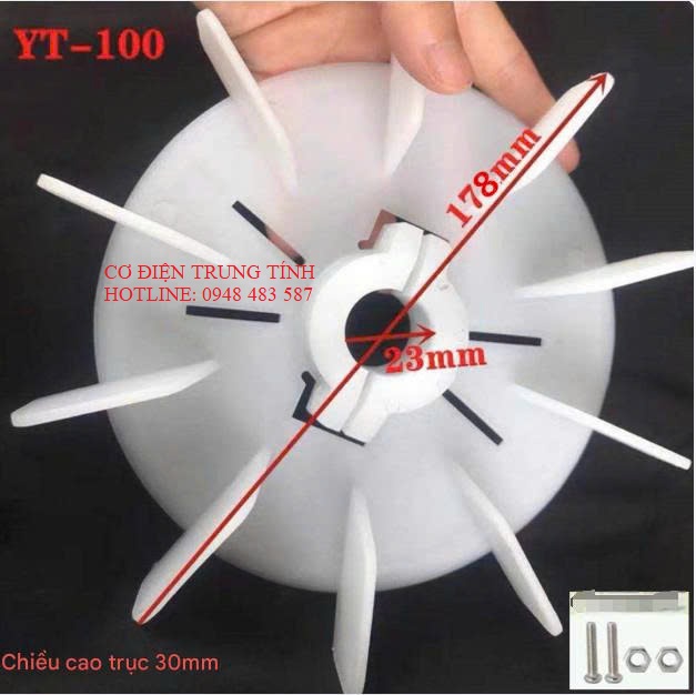 Cánh quạt xiết ốc YT-100 (trục phi 23)