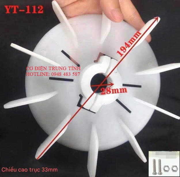 Cánh quạt xiết ốc YT-112 (trục phi 28)